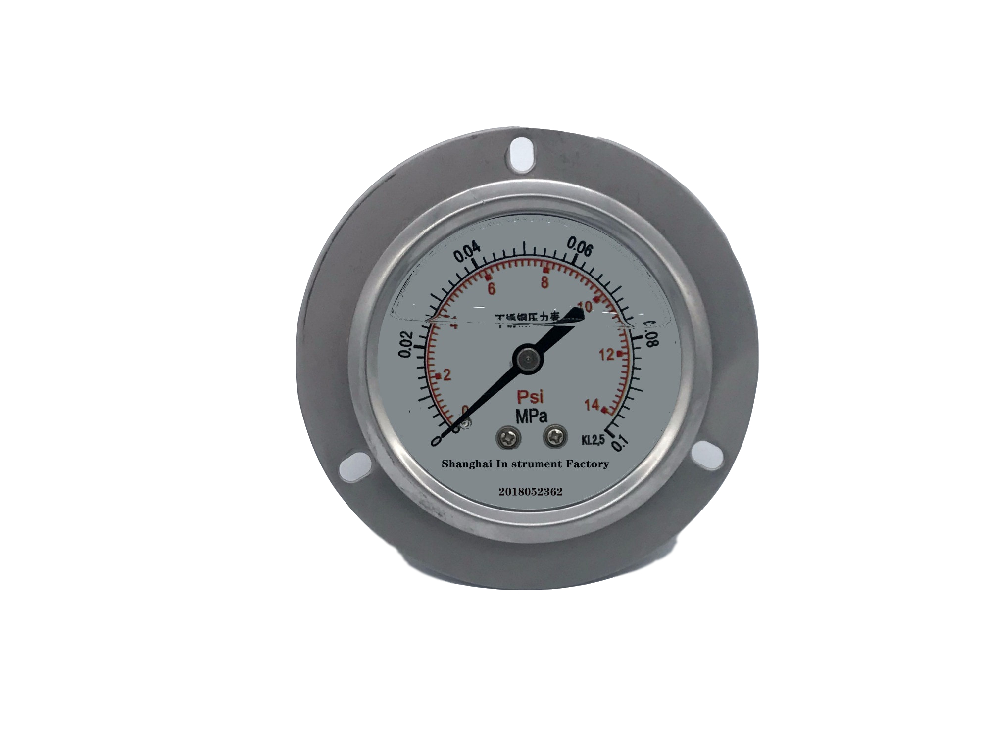 不銹鋼軸向帶邊壓力表